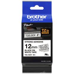 páska do štítkovače Brother TZe, TZ TZe-S231 PET Barva pásky: bílá Barva písma:černá 12 mm 8 m