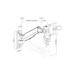 Digitus DA-90396 držák na zeď pro monitor 1 Displej: (s) 33,0 cm (13) - 81,3 cm (32) černá, černá (matná) otočný, nastavitelná výška, naklápěcí, otočný,