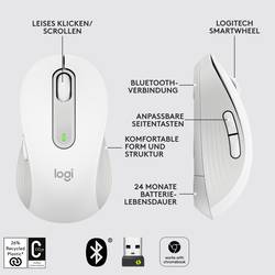 Logitech Signature M650 myš bezdrátový, Bluetooth® optická bílá 5 tlačítko 4000 dpi