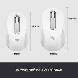 Logitech Signature M650 myš bezdrátový, Bluetooth® optická bílá 5 tlačítko 4000 dpi