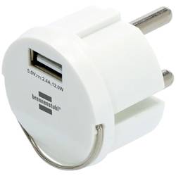 Brennenstuhl Brennenstuhl 1508110, USB, Weiß, IP44, 2,4 A, 5 V, 2,4 A USB nabíječka, 1x USB A , 12 W, bílá