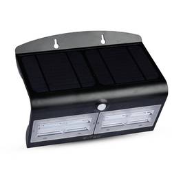 V-TAC 8279 VT-767-7-B solární nástěnné osvětlení s PIR detektorem LED LED 8 W Just Black