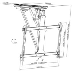 My Wall HL 41 ML TV stropní držák stropní držák, s pohonem, nastavitelná výška, nakláněcí, naklápěcí antracitová