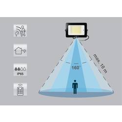 Sygonix SY-5995282 venkovní LED reflektor s PIR detektorem Energetická třída (EEK2021): C (A - G) 50 W Barvy světla (LED svítidlo): neutrální bílá
