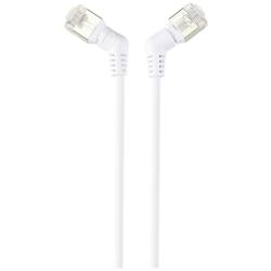 Renkforce RF-6071568 RJ45 síťové kabely, propojovací kabely CAT 6A F/UTP 2.00 m bílá Zásuvné kontakty otočné o 360°, Zahnutý kabelový vývod 1 ks