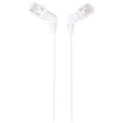 Renkforce RF-6071562 RJ45 síťové kabely, propojovací kabely CAT 6 U/UTP 2.00 m bílá Zásuvné kontakty otočné o 360°, Zahnutý kabelový vývod 1 ks