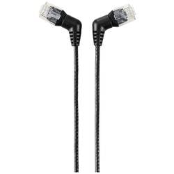 Renkforce RF-6071540 RJ45 síťové kabely, propojovací kabely CAT 6 U/UTP 0.50 m černá Zásuvné kontakty otočné o 360°, Zahnutý kabelový vývod 1 ks