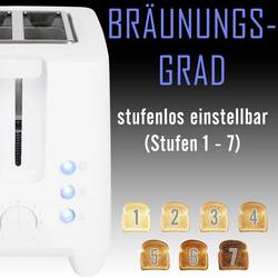 Clatronic TA 3801 W topinkovač Cool touch pouzdro, s funkcí ohřívání pečiva, indikátor bílá
