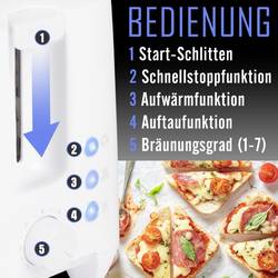 Clatronic TA 3801 W topinkovač Cool touch pouzdro, s funkcí ohřívání pečiva, indikátor bílá