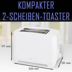 Clatronic TA 3801 W topinkovač Cool touch pouzdro, s funkcí ohřívání pečiva, indikátor bílá