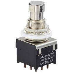 TRU COMPONENTS TC-12193712 Tlačítkový spínač 3P2T s přímým kolíkem Spínací proud (max.): 4 A 1 ks