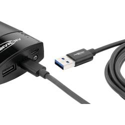 Ansmann USB kabel USB 3.2 Gen1 USB-A zástrčka, USB-C ® zástrčka 2.00 m černá hliníková zástrčka, krytí TPE, oboustranně zapojitelná zástrčka 1700-0081
