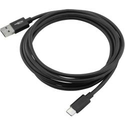 Ansmann USB kabel USB 3.2 Gen1 USB-A zástrčka, USB-C ® zástrčka 2.00 m černá hliníková zástrčka, krytí TPE, oboustranně zapojitelná zástrčka 1700-0081
