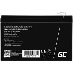 Green Cell 118270468 AGM08 olověný akumulátor 12 V 14 Ah olověný se skelným rounem (š x v x h) 151 x 95 x 98 mm plochý konektor 6,35 mm odolné proti více