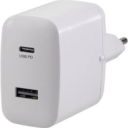 VOLTCRAFT UC-2ACX001 USB nabíječka, USB Power Delivery (USB-PD) , 1x USB A , 1x USB-C®, 32 W, Dodávka energie, bílá