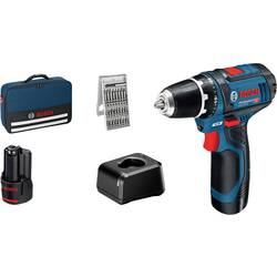 Bosch Professional Akku-Bohrschrauber GSR 12V-15 Set 2x2,0Ah, GAL12V-20, Zubehör 25tlg,Tasche aku vrtačka, 12 V, 2.0 Ah Li-Ion vč. 2x aku, 060186810H