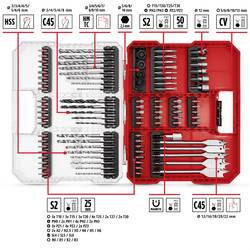 Einhell 108788 95dílná sada bitů a vrtáků kov, kámen, beton, dřevo, zdivo 3 mm, 4 mm, 5 mm, 6 mm, 7 mm, 8 mm, 9 mm, 10 mm, 12 mm, 14 mm, 16 mm, 18 mm, 22 mm