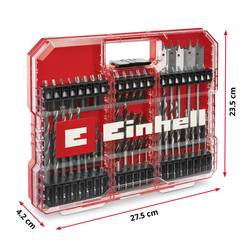 Einhell 108788 95dílná sada bitů a vrtáků kov, kámen, beton, dřevo, zdivo 3 mm, 4 mm, 5 mm, 6 mm, 7 mm, 8 mm, 9 mm, 10 mm, 12 mm, 14 mm, 16 mm, 18 mm, 22 mm