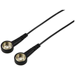 TRU COMPONENTS TC-12358916 ESD zemnicí kabel černá 3.6 m tlačítko 10 mm, tlačítko 10 mm