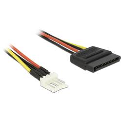 Delock napájecí kabel [1x proudová SATA zástrčka 15pólová - 1x floppy zástrčka 4pólová] 0.24 m černá, červená, žlutá