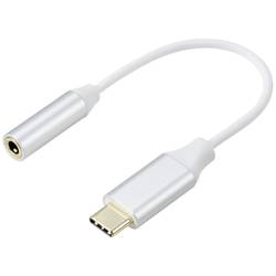 Renkforce RF-6056890 USB-C® / jack adaptér [1x USB-C® - 1x Audio, stereo (3,5 mm jack)] bílá hliníková zástrčka 0.1 m