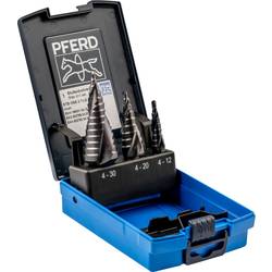 PFERD TOOLS 25201047 HSS sada stupňovitého vrtáku 3dílná 4 - 12 mm, 4 - 20 mm, 4 - 30 mm 1 ks