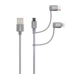 Skross USB kabel USB 2.0 USB-A zástrčka 1.20 m Space Grau kulatý, flexibilní provedení, látkový potah SKCA00143-1120CN