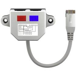 Goobay RJ45 síťový Y adaptér CAT 5 [1x RJ45 zástrčka - 2x RJ45 zásuvka] 0 m kovová stříbrná