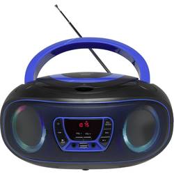 Denver TCL-212BT 111141300010 rádio s CD, FM, AUX, CD, USB, Bluetooth, ambient light, modrá