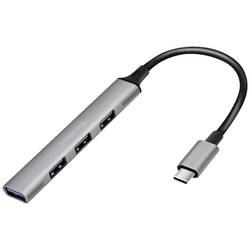 LogiLink UA0392 USB Hub 4 porty USB-A USB 3.2 Gen1 5 GBit/s s konektorem USB C hliníkově šedá UA0392