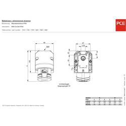PCE 125-6TT 125-6tt CEE zásuvka na stěnu, 32 A, 5pólová, 400 V, 1 ks
