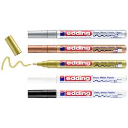 Edding Glanzlackmarker 4-751-5-999 popisovač na laky černá, bílá, zlatá, stříbrná, měděná 2 mm, 4 mm