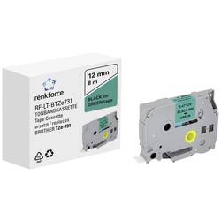 Renkforce RF-LT-BTZe731 kompatibilní náhradní Brother TZe-731 12 mm Barva pásky: zelená Barva písma: černá 8 m