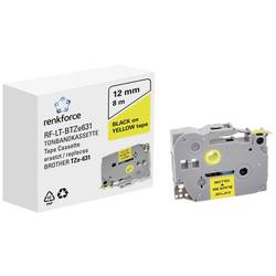 páska do štítkovače Renkforce RF-LT-BTZe631 kompatibilní náhradní Brother TZe-631 12 mm Barva pásky: žlutá Barva písma: černá 8 m
