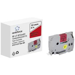 páska do štítkovače Renkforce RF-LT-BTZe431 kompatibilní náhradní Brother TZe-431 12 mm Barva pásky: červená Barva písma: černá 8 m