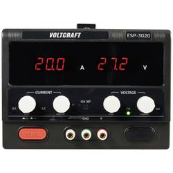 VOLTCRAFT ESP-3020 laboratorní zdroj s nastavitelným napětím, 0 - 30 , 0 - 20 A, 600 W, zásuvka 4 mm , kompaktní forma, výstup 1 x, VC-12609900
