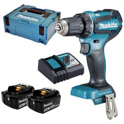 Makita aku vrtací šroubovák, 18 V, 3 Ah Li-Ion vč. 2x aku, kufřík, vč. nabíječky, DDF485RFJ