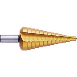 Exact 5348 HSS stupňovitý vrták, délka 98 mm, TiN, kuželový záhlubník 3 břitý, 1 ks