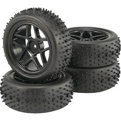 Reely 1:10 Buggy kompletní kola Spike 5 dvojitých paprsků černá 2 ks