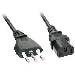 LINDY napájecí síťový kabel [1x italská zástrčka - 1x IEC C13 zásuvka 10 A] 0.70 m černá