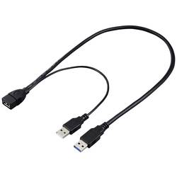 Renkforce USB kabel USB 3.0 USB-A zástrčka, USB-A zásuvka 0.50 m černá RF-5719752
