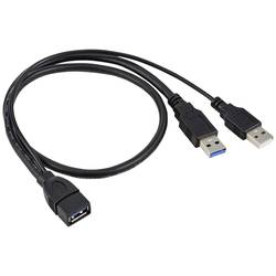 Renkforce USB kabel USB 3.0 USB-A zástrčka, USB-A zásuvka 0.50 m černá RF-5719752