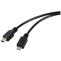 Renkforce USB kabel USB 2.0 USB Micro-B zástrčka, USB Mini-B zástrčka 0.50 m černá RF-5720368