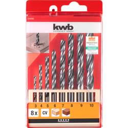 kwb 514100 sada spirálových vrtáků do dřeva 3 mm, 4 mm, 5 mm, 6 mm, 7 mm, 8 mm, 9 mm, 10 mm 8 ks