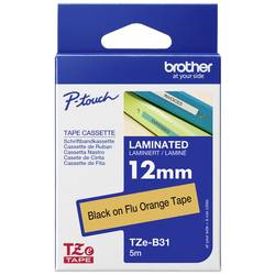 etikety Brother TZe, TZ TZe-B31 plast Barva pásky: signální oranžová Barva písma:černá 12 mm 5 m