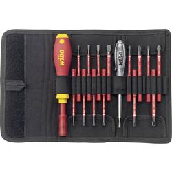 Wiha VDE-Wechselklingensatz 16tl sV 14 Bits,Griff,Spannungsprüfer VDE sada výměnných bitů 16dílná plochý, křížový PH, křížový PZ, Plus/Minus, TORX