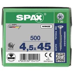 SPAX 0191010450455 R 88091 Senkkopf/T-STAR TG šroub do dřeva 4.5 mm 45 mm T-STAR plus ocel WIROX 500 ks