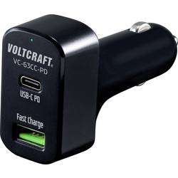 VOLTCRAFT CAS-63 USB nabíječka, USB Power Delivery (USB-PD) , 1x USB A , 1x USB-C®, 63 W, Dodávka energie, černá