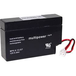 multipower PB-12-0,8-JST MP0.8-12JST olověný akumulátor 12 V 0.8 Ah olověný se skelným rounem (š x v x h) 96 x 6.2 x 25 mm JST zástrčka bezúdržbové, nepatrné