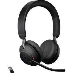 Jabra Evolve2 65 MS telefon Headset otevřená (On Ear) Bluetooth® stereo černá regulace hlasitosti, Indikátor nabití, Vypnutí zvuku mikrofonu